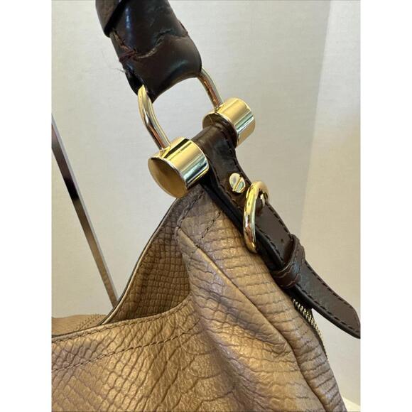 Antonio Melani Cowhide Leather Snakeskin Hobo Shoulder Bag Purse - Picture 4 of 9